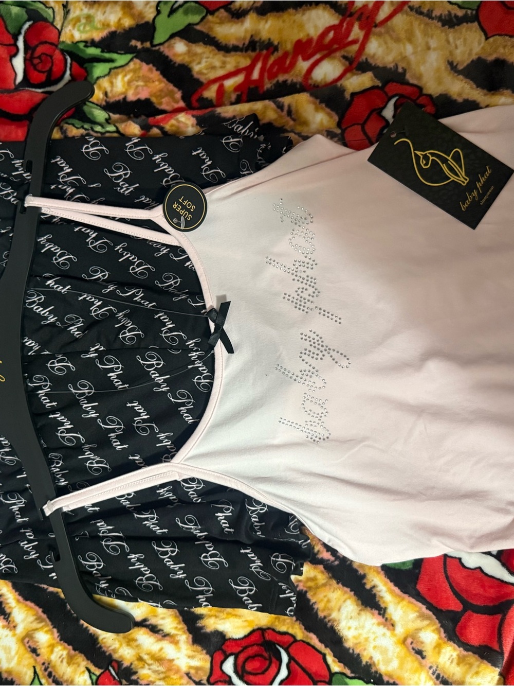 Baby Phat Light Pink Rhinestone Logo Camisole